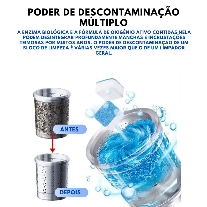 Pastilhas para Limpeza Máquinas de Lavar Roupas (COMPRE 5 E LEVE 10 UNIDADES)